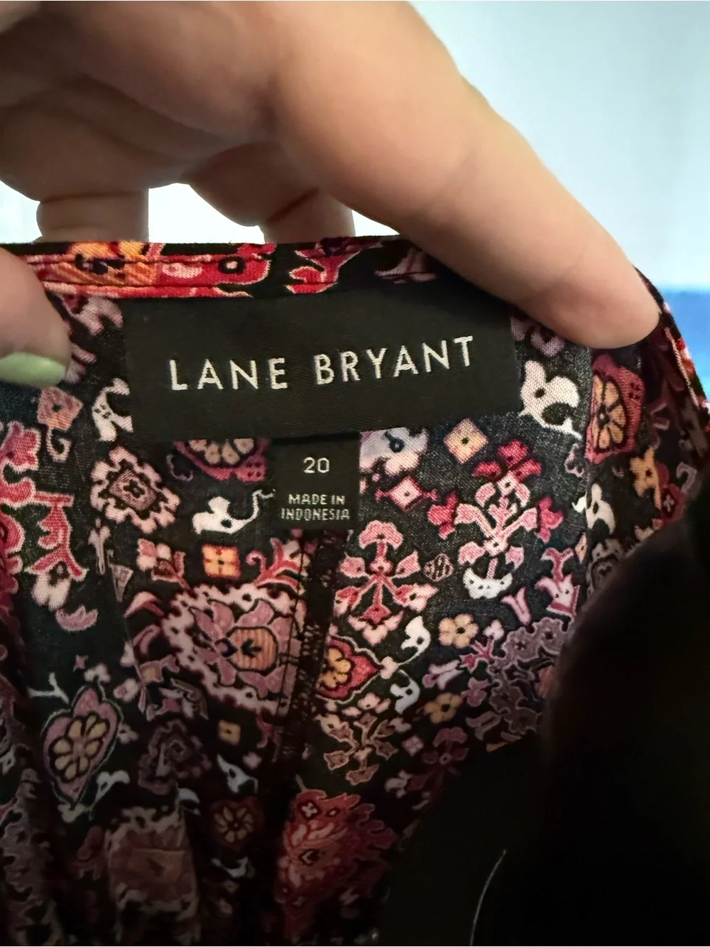 Lane Bryant Floral Boho Maxi Dress in Pink and Black